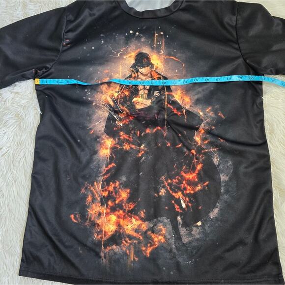 One Piece Roranoa Zoro Anime Graphic Jersey Style Dark Gray Tee Large - Picture 7 of 9
